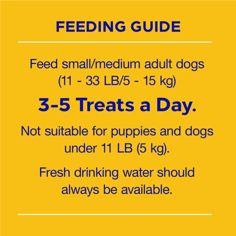 PEDIGREE® Chewy Chunx Small/Medium Breed feeding guidelines image