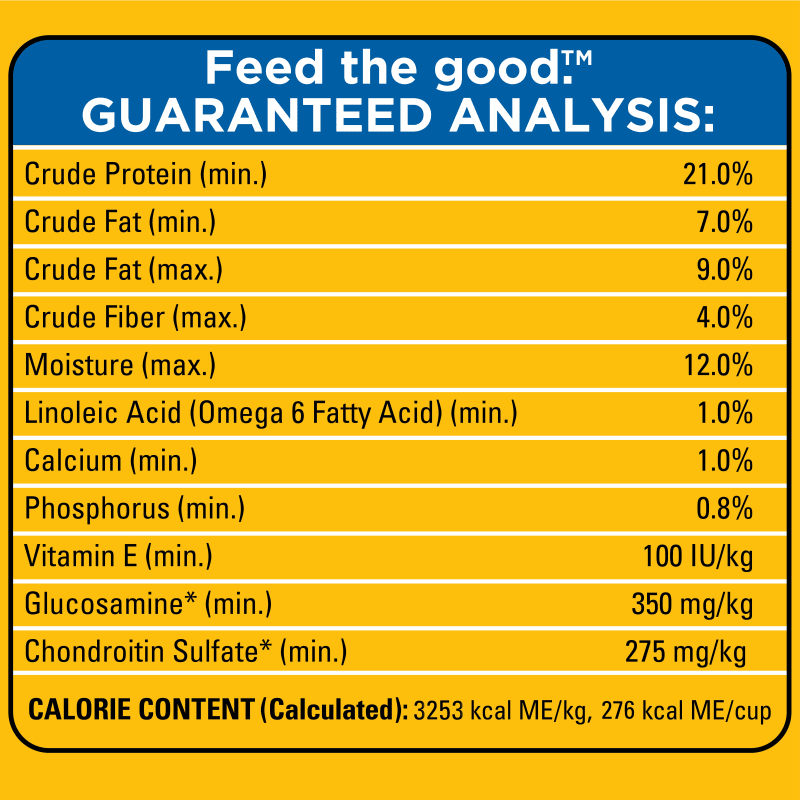 PEDIGREE® Dry Dog Food Healthy Weight Roasted Chicken, & Vegetable Flavor guaranteed analysis image
