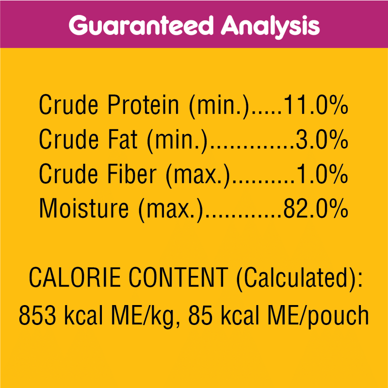PEDIGREE® High Protein Wet Dog Food Pouches Beef and Pork Tenderloin guaranteed analysis image