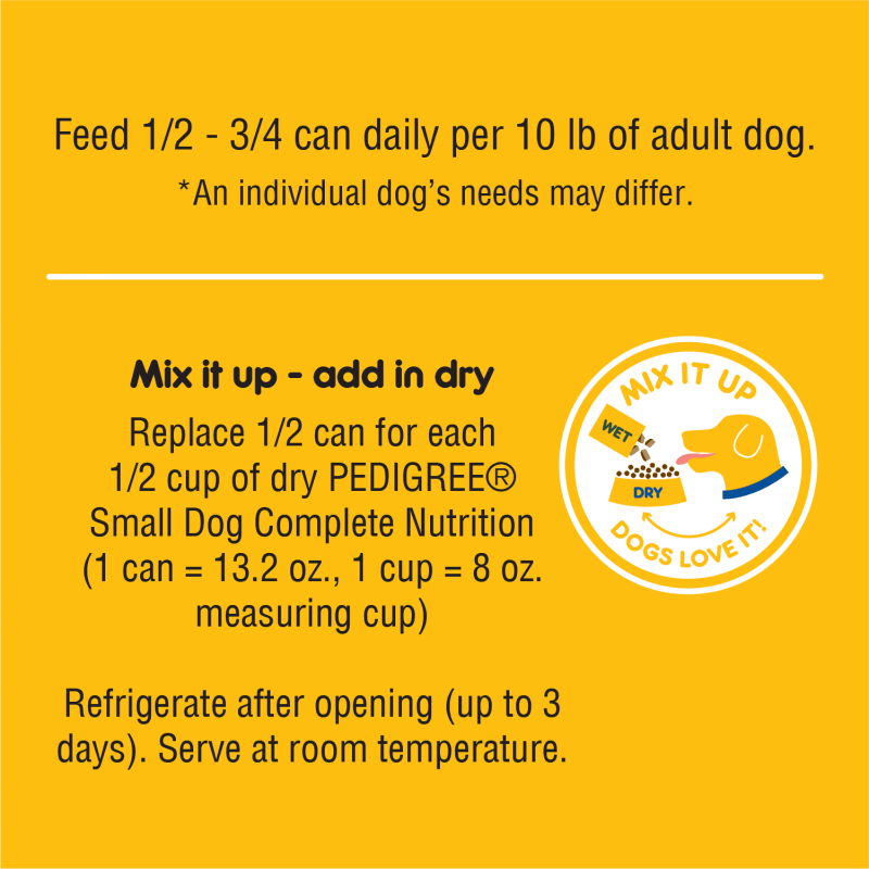PEDIGREE® Small Dog Tender Bites Multipack feeding guidelines image 1